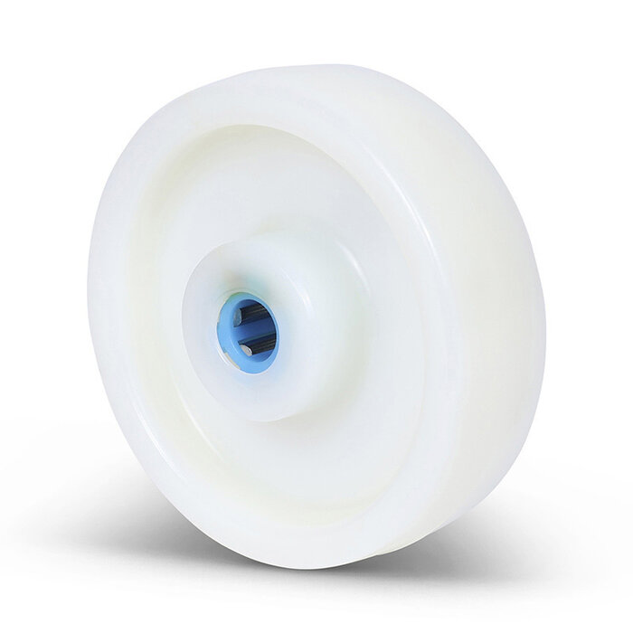 Kóło ze stali nierdzewnej 100 mm - Nylon - łożysko wałeczkowe - 175 kg