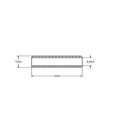 Tuleja wału - 12x8x42 mm | stal nierdzewna / teflon