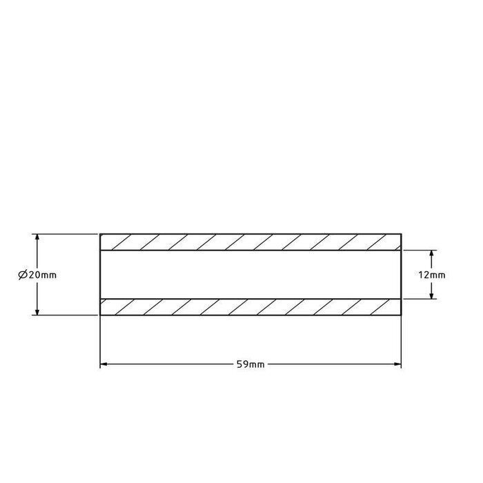 Pojemnik na popiół - 20x12x59 mm | stal nierdzewna / Inox