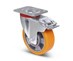 Kółko obrotowe PU z hamulcem 125 mm - 350 kg