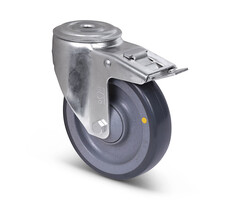 ESD Kółka obrotowe ze stali nierdzewnej z hamulcem 125 mm - 100 kg