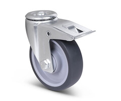Gumowe kółka obrotowe TPR z hamulcem 125 mm - 135 kg