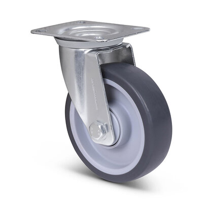 Gumowe kółko obrotowe 125 mm - łożysko kulkowe - 135 kg