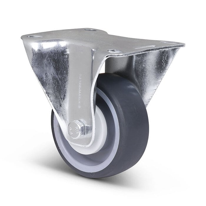 Kółko stałe gumowe 80 mm - łożysko kulkowe - 80 kg