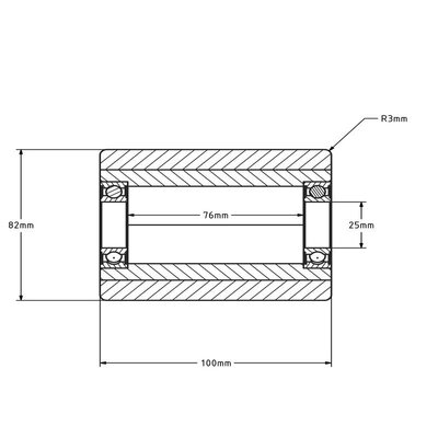 Rolka paletowa PU 82x100 mm - łożysko kulkowe - 1000 kg