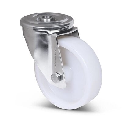 Stal nierdzewna kółko obrotowe 125 mm - nylon - 250 kg