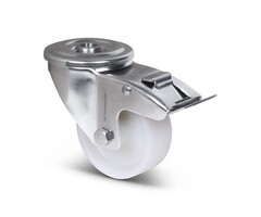 Stal nierdzewna Kółko obrotowe z hamulcem 80 mm nylon - 150 kg