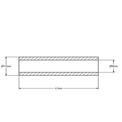 Pojemnik na popiół - 12x8x41 mm | stal nierdzewna / Inox