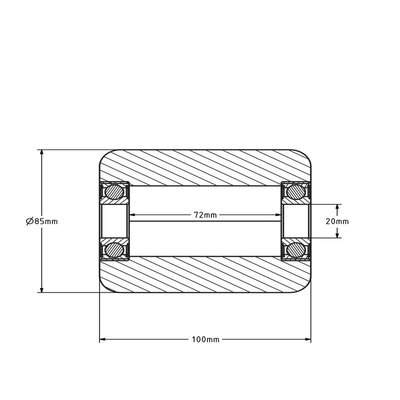 Nylonowa rolka paletowa 85x100 mm - łożysko kulkowe - 1100 kg