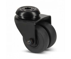 Podwójne czarne kółko obrotowe 50 mm - 80 kg