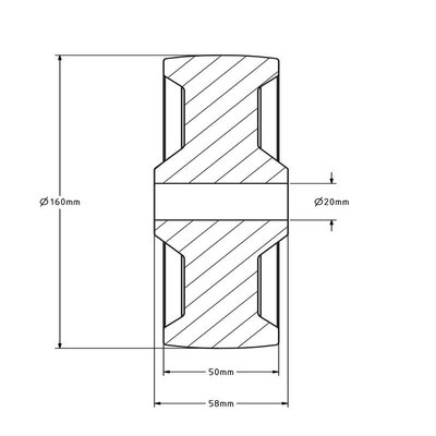 Odporny na wysoką temperaturę kóło 160 mm - 280 stopni - 250 kg