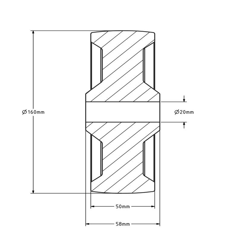 Odporny na wysoką temperaturę kóło 160 mm - 280 stopni - 250 kg