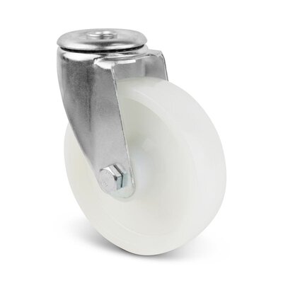 Nylonowe kółko obrotowe 100 mm - łożysko wałeczkowe - 200 kg