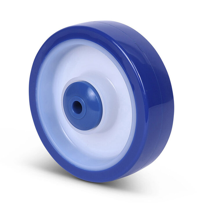 Kóło PU ze stali nierdzewnej 125 mm - otwór łożyska kulkowego 10 mm - 200 kg