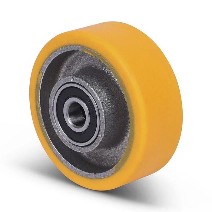 Kółko PU 80 mm - otwór łożyska kulkowego 12 mm - 180 kg