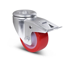 Kółka obrotowe PU z hamulcem 80 mm - 130 kg