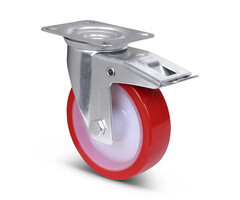 Kółka obrotowe PU z hamulcem 125 mm - 200 kg