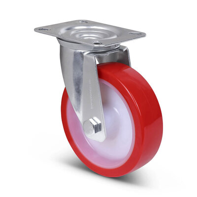 Kółko obrotowe PU 125 mm - łożysko rolkowe - 200 kg