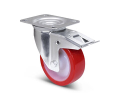 Kółka obrotowe PU z hamulcem 100 mm - 150 kg