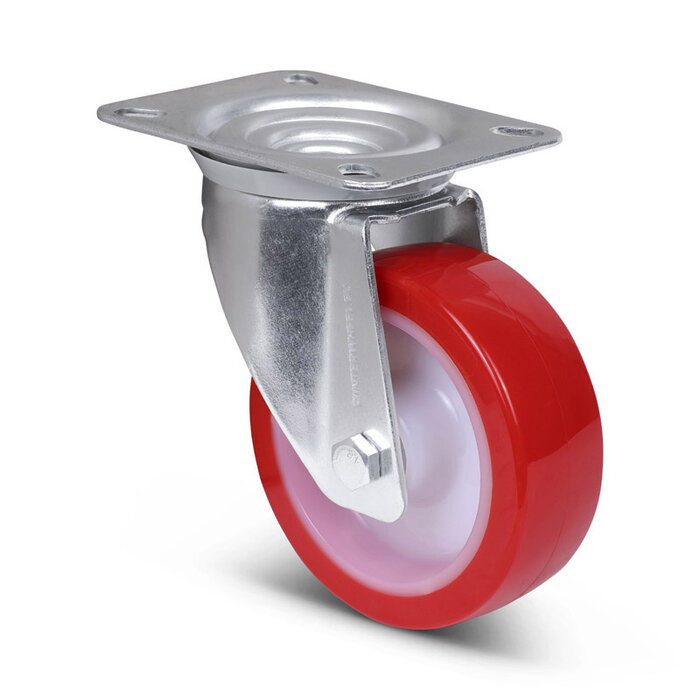 Kółko obrotowe PU 100 mm - łożysko wałeczkowe - 150 kg