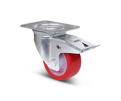 Kółko obrotowe PU z hamulcem 80 mm - 130 kg