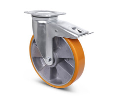 Kółka obrotowe PU z hamulcem 250 mm - 1000 kg