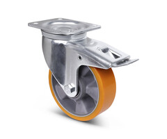 Kółka obrotowe PU z hamulcem 125 mm - 500 kg