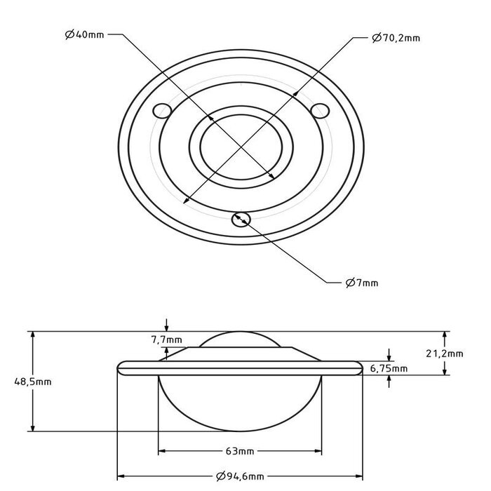 Stalowy słoik na kulki 40 mm - plastikowa rolka na kulki - 110 kg