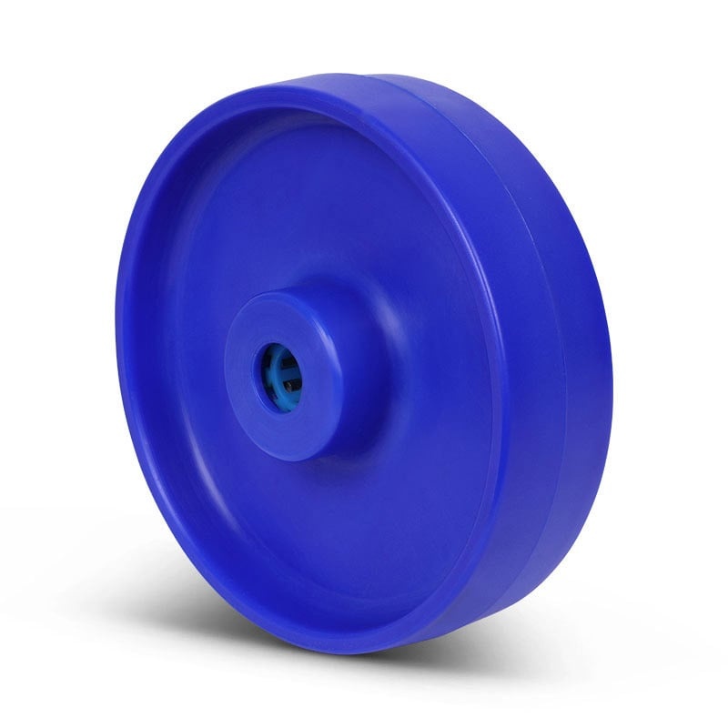 Kóło ze stali nierdzewnej 150 mm - niebieski poliamid - łożysko rolkowe - 400 kg