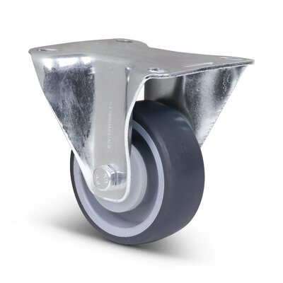 Kółko stałe gumowe 80 mm - łożysko kulkowe - 80 kg