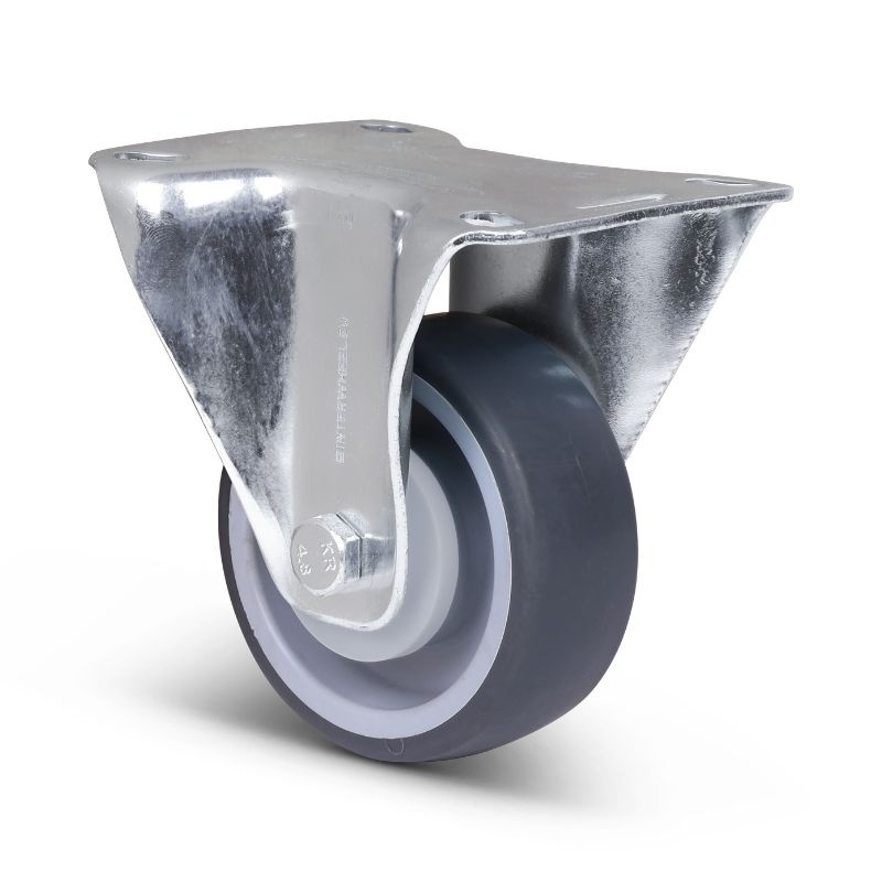 Kółko stałe gumowe 80 mm - łożysko kulkowe - 80 kg