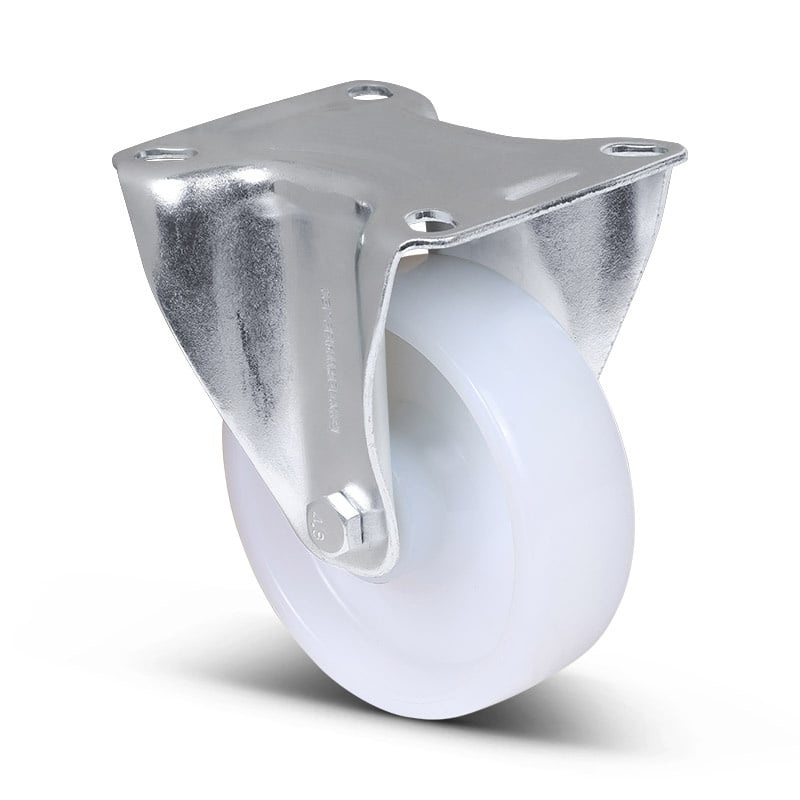 Nylonowe kółko stałe 100 mm - łożysko wałeczkowe - 200 kg