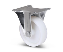 Stal nierdzewna kółko stałe 100 mm Nylon - 200 kg