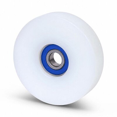 Rolka prowadząca ze stali nierdzewnej 80x20 mm - poliamid - 300 kg
