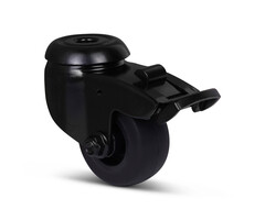 Czarne kółko obrotowe z hamulcem 50 mm - 50 kg