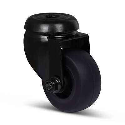 Czarne kółko obrotowe 50 mm - otwór na śrubę - 50 kg