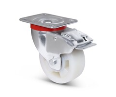 Nylonowe kółka obrotowe z hamulcem 100 mm - 300 kg