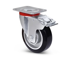 Elastyczne gumowe kółko obrotowe z hamulcem 125 mm - 200 kg