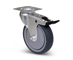 TPR esd gumowe kółko obrotowe z hamulcem100 mm - 70 kg