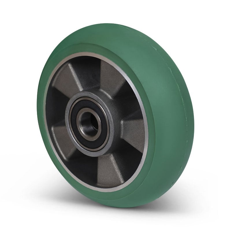 Kóło PU 160 mm - otwór łożyska kulkowego 20 mm - 500 kg