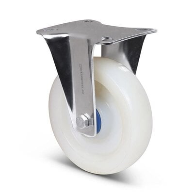 Kółko stałe z poliamidu nierdzewnego 100 mm - łożysko kulkowe - 180 kg
