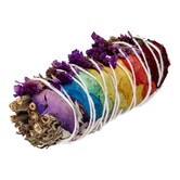 Witte salie smudge stick met chakra (5 stuks)