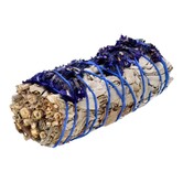 Witte salie smudge stick met sinuata blauw (5 stuks)