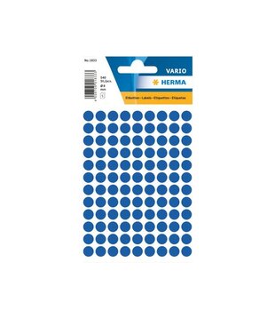 Etiket Herma 1833 Rond 8mm Donkerblauw 540 Stuks