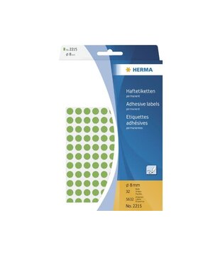 Etiket Herma 2215 Rond 8mm Groen 5632 Stuks