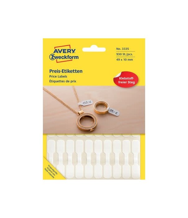 Etiket Avery Zweckform 3335 49x10mm wit 924stuks