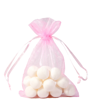 Organza zakje roze 7x10cm (50 stuks)