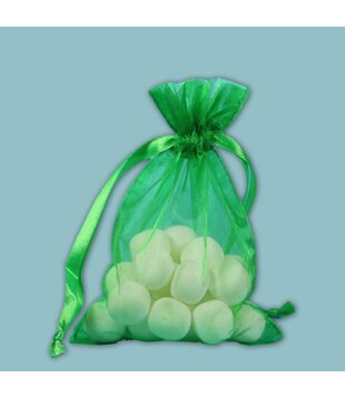 Organza zakje groen 7x10cm (50 stuks)