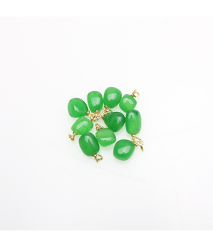 Jade Groen hanger zilver 925 Gold Plated (10 pcs)