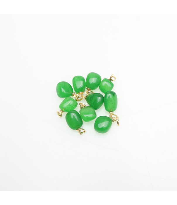 New Jade Groen hanger zilver 925 Gold Plated (10 pcs)